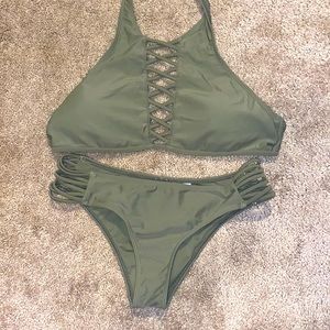 Hollister Halter Top Bikini Set Small top Medium bottoms!